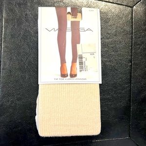 Via Spiga Lurex Leggings NWT  Tea Rose S/M